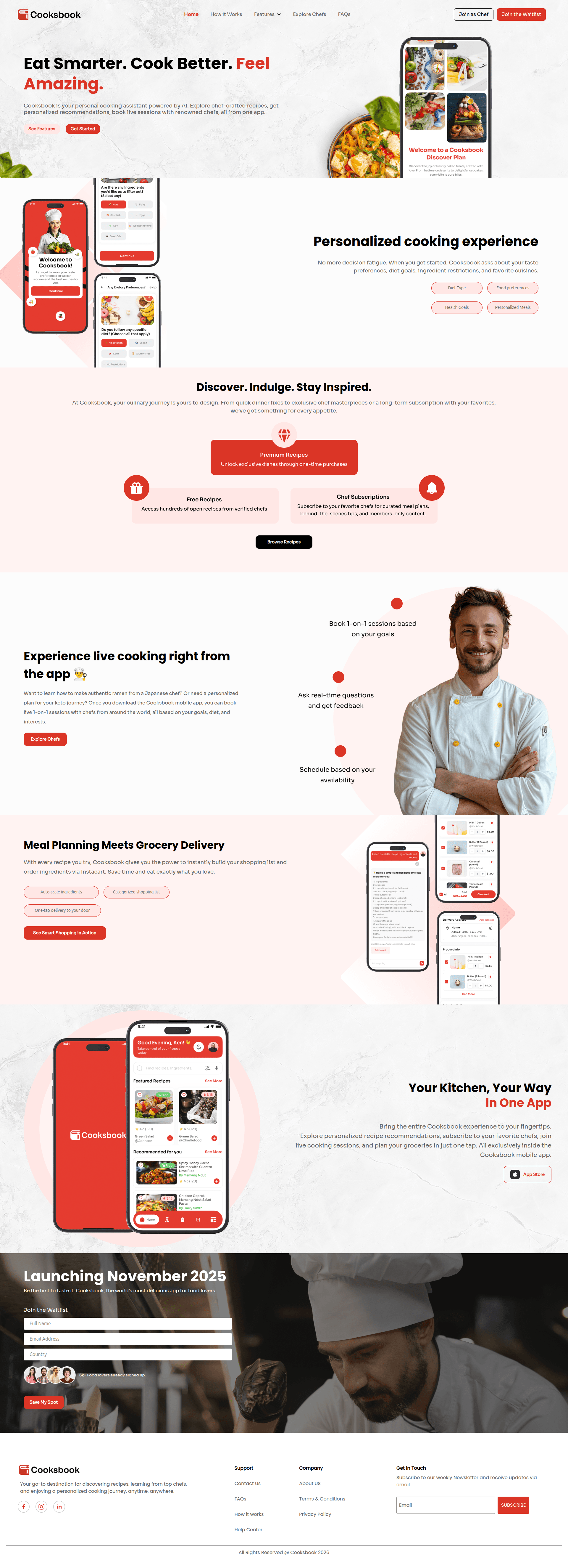 Cooksbook: Culinary Sales Platform — homepage